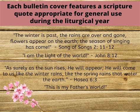 Printable Church Bulletin Covers SPRING Theme General Use Multiple ...