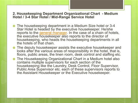 Housekeeping Organizational Chart Pptx