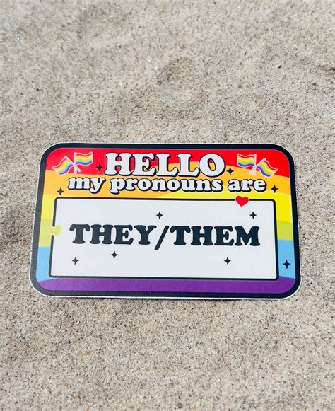 Gender Pronouns Sticker They Them Sticker Gender Pronouns Etsy