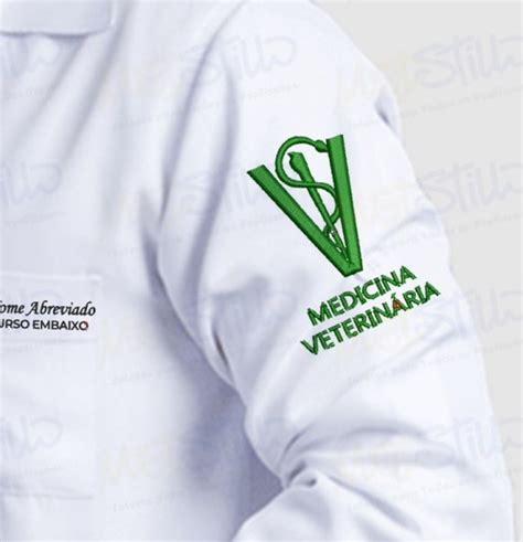 Jaleco Med Veterinaria Seu Nome Emblema Elo7