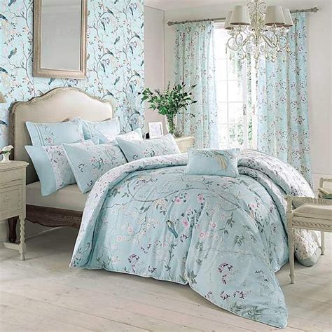 Dorma Maiya Embroidered 100 Cotton Duck Egg Reversible Duvet Cover