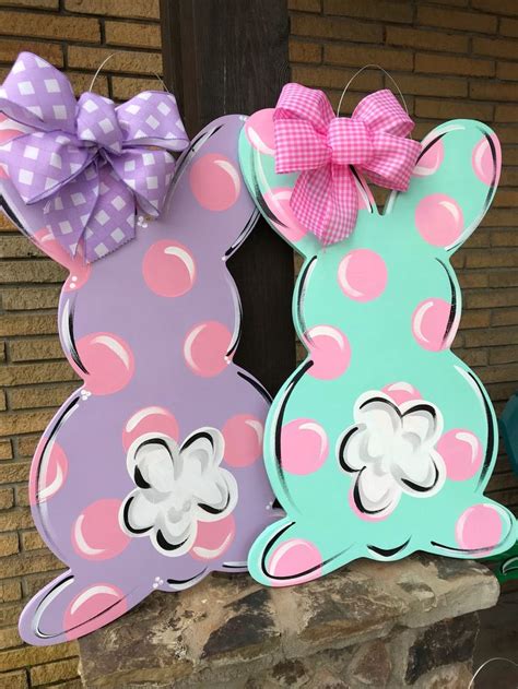 Easter Bunny Door Hanger Easter Door Sign Easter Bunny Door Sign Easter