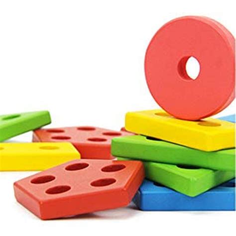 Wooden Sorting Stacking Color Learning Toy Educational Etsy