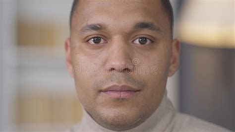 Headshot Portrait Of Young Handsome African American Man With Brown