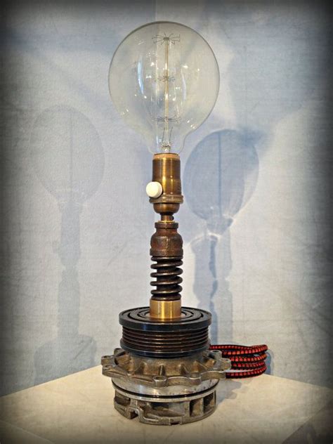 Found Object Steampunk Light Sculpture Post Apocalyptic Metal Lamp