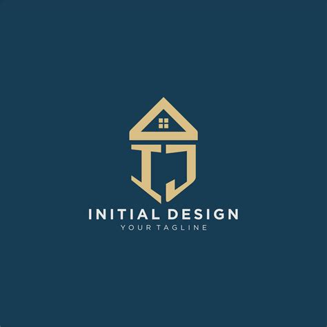 Initial Letter Ij With Simple House Roof Creative Logo Design For Real