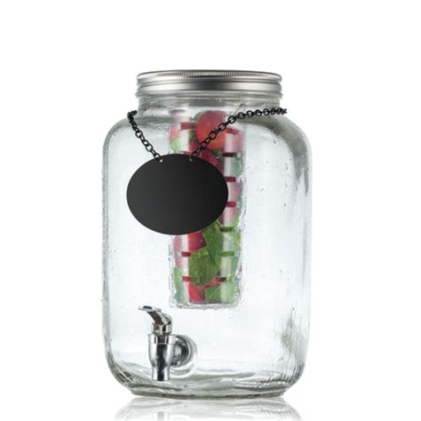 Tablecraft Gallon Mason Jar Glass Beverage Dispenser X X