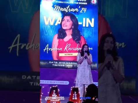 Bigg Boss Archana Speech In Ethiraj College For Women Chennai Event