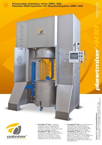 All UNIMIXER SYSTEM S R L Catalogs And Technical Brochures