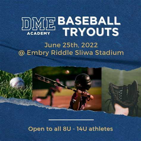 Dme Academy Fall Baseball Tryouts June 19th 21st