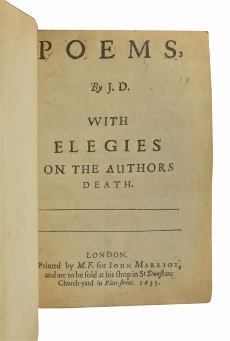 Poems, By J.D. With Elegies On The Authors Death | John Donne | First edition