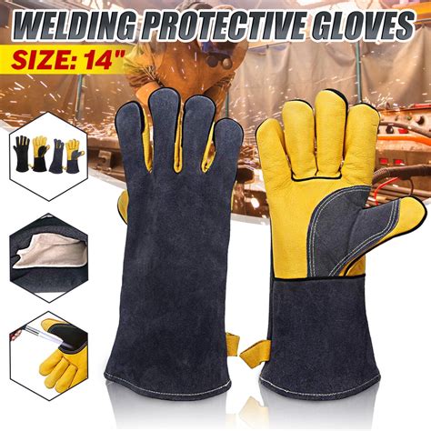 Electric Welding Gloves Heat Heavy Duty Protective Gear Stoves Wood