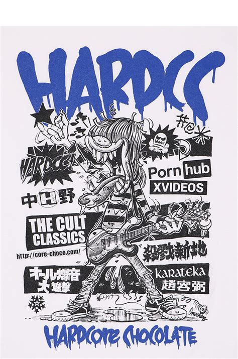 ハードコアチョコレート HARDCORE CHOCOLATE ROCK N ROLL GROW UP ダウンストロークホワイト SS TEE T 1881 WH Tシャツ 半袖