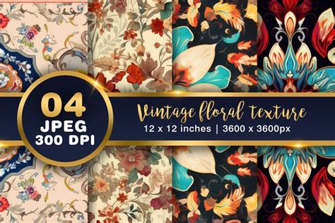 Vintage Floral Backdrop / Background Digital (3352007)