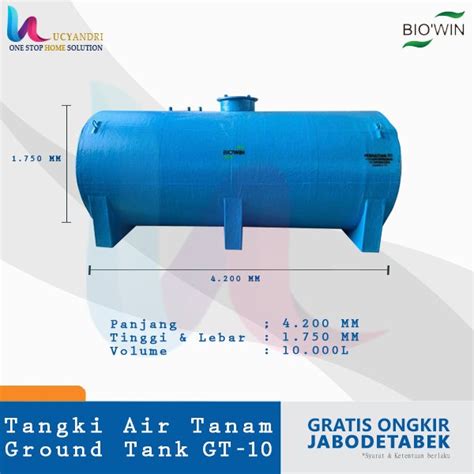 Jual Tangki Air Tanam 10000 L Tandon Toren Tanki Pendam GT 10 Ground