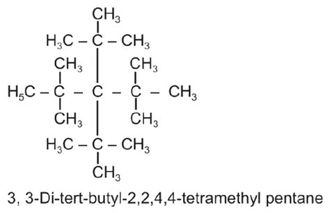 What Will Be Structure Of Di Tert Butyl Tetramethylpentane