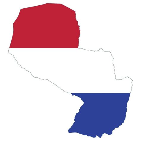 Map of Paraguay with national flag of Paraguay 40351343 Vector Art at ...