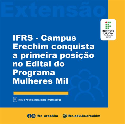 Ifrs Campus Erechim Conquista A Primeira Posi O No Edital Do