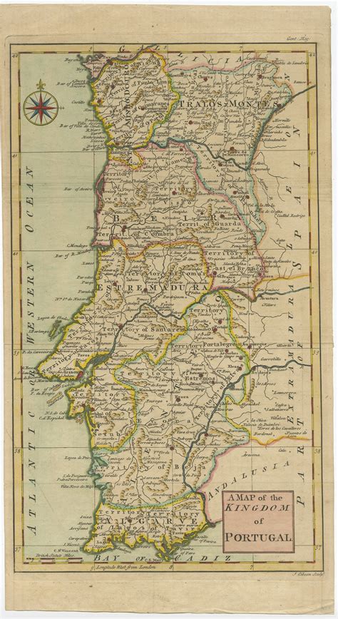 A Map of the Kingdom of Portugal - Gibson (1758)