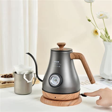 insulated electric gooseneck kettle  temperature gauge