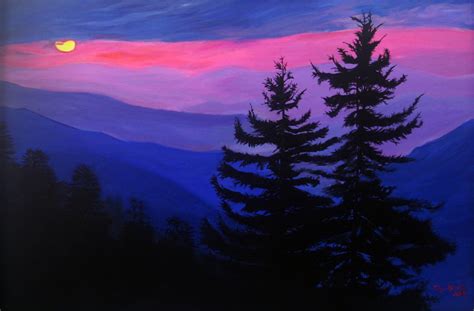 Mountain Silhouette Painting at PaintingValley.com | Explore collection ...