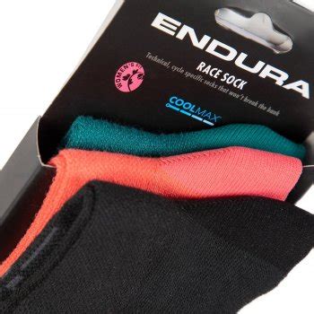 Endura Coolmax Race Socks Triple Pack Women Pacific Blue White Red