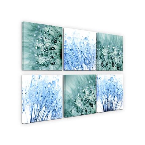 East Urban Home 6 Tlg Leinwandbilder Set Pusteblume Wassertropfen