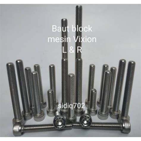 Jual Baut L Blok Mesin Vixion Stainless Baut Block Baut Bak Mesin