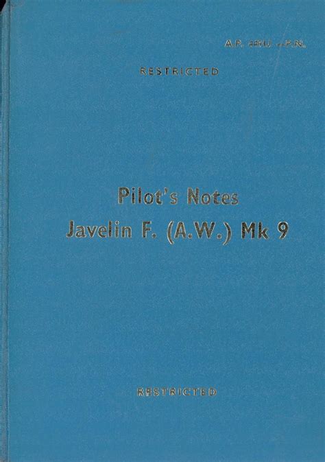 GLOSTER JAVELIN - Flight Manuals | Javelin, Manual, Cover