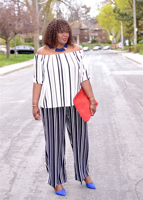 My Curves And Curls™ A Canadian Plus Size Fashion Blog Stripes On Stripes