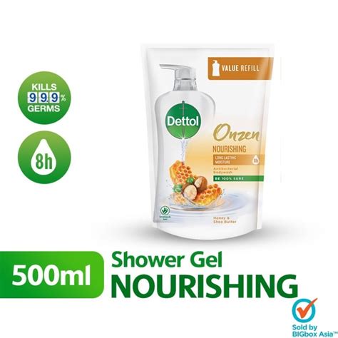 Dettol Onzen Body Wash Refill Pack 500g 850g Revitalising Nourishing