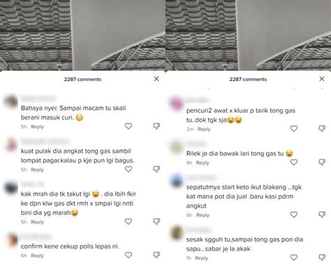 Pencuri Tenang Selamba Angkut Tong Gas Panjat Pagar Tapi Netizen Tak