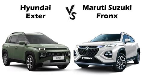 Hyundai Exter Vs Maruti Suzuki Fronx Features Specs Price Compared