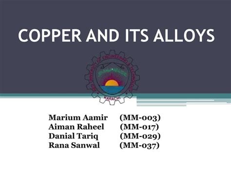 Copper And Its Alloys Ppt