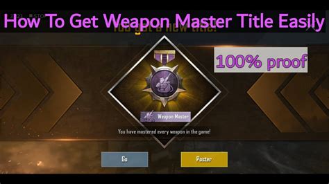 How To Get Weapon Master Title In Pubg Mobile Youtube