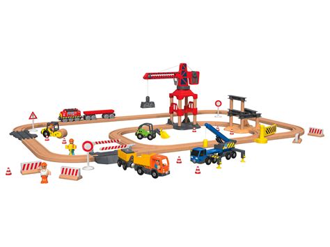 Angebot Lidl Playtive Holz Eisenbahn Baustelle Teilig