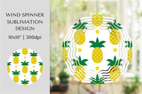 Pineapple Wind Spinner Sublimation Design Summer Spinner So Fontsy