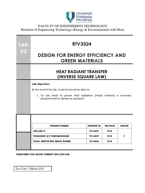 LAB 3 - Heat Radiant Transfer (Latest) | PDF | Heat | Electromagnetic ...