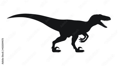 Velociraptor Silhouette Icon Sign Raptor Dinosaurs Symbol Design Isolated On White Background