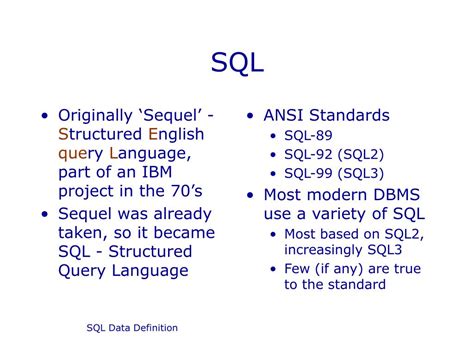 sql data definition powerpoint    id
