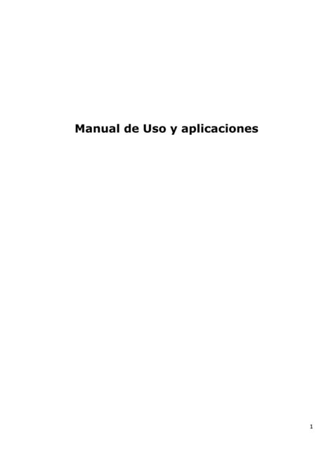 Manual De Uso Y Aplicaciones Pdf