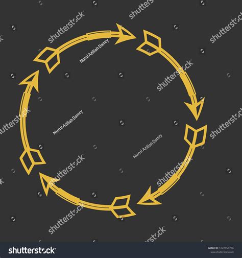 Gold Over Black Circle Arrow Frame Stock Vector Royalty Free