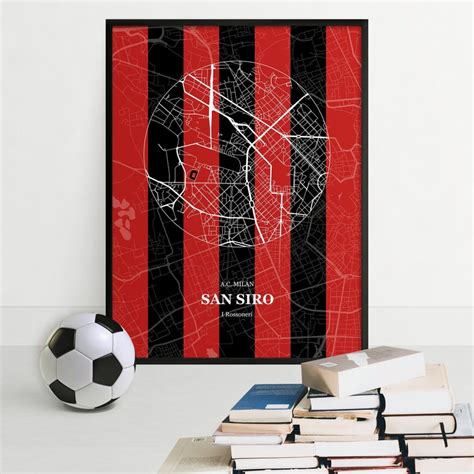 San Siro Stadium Stadium Map Print AC Milan Street Map - Etsy