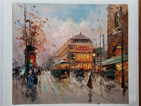 Handmade European City Landscapes Oil Paintings On Canvas China