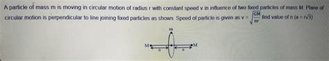 A Particle Of Mass M Is Moving In Circular Motion Of Radius R With