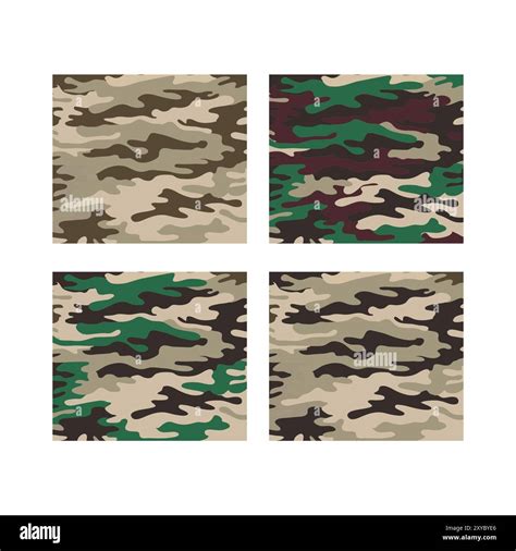 Seamless Camouflage Pattern Army Military Motif Background For Camo