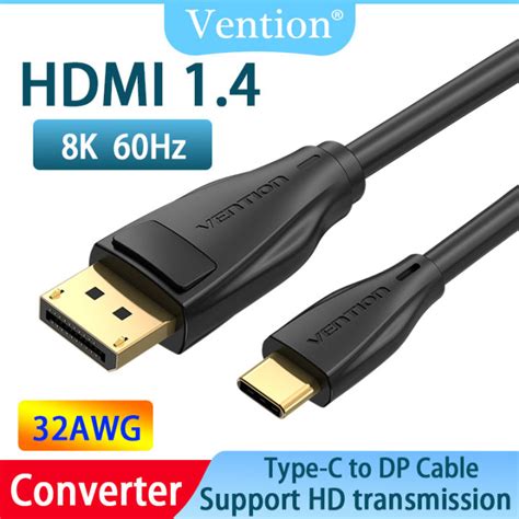 Vention Cáp Usb C Sang Dp Bộ Chuyển Đổi Type C Đực Sang Displayport Đực