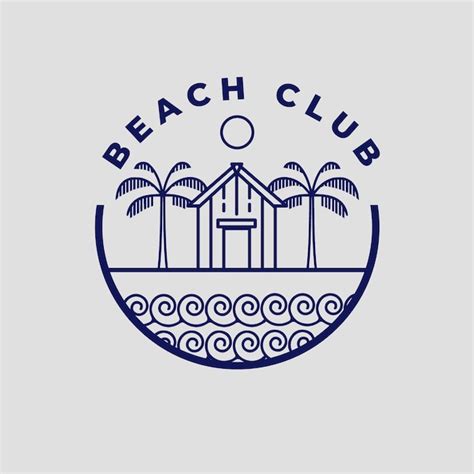 Plantilla De Logotipo De Club De Playa De Dise O Plano Vector Gratis