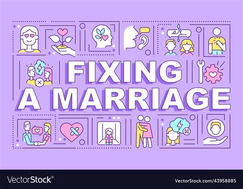 Fixing Marriage Word Concepts Purple Banner Vector Image