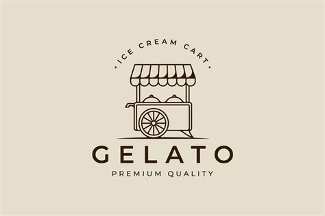 Ice Cream Cart Logo Line Art Vector Graphic by uzumakyfaradita · Creative Fabrica